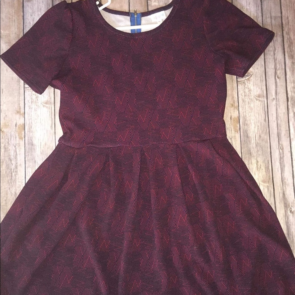 LuLaRoe XL Amelia blue and red